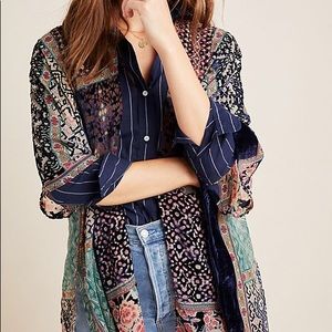 Anthropologie ‘Frida’ burnout velvet kimono OS